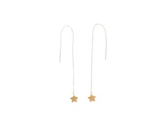 STARFALL - threaded earrings, sterling silver earrings, star earrings, constellation earrings, gold vermeil earrings, wedding earrings, star