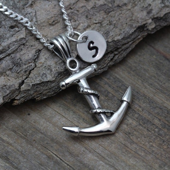 Anchor jewelry, Anchor Necklace, Sterling silver Anchor, Mens Necklace