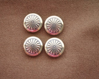 Metal Button Covers /Set of 4 / Large Floral Design Vintage