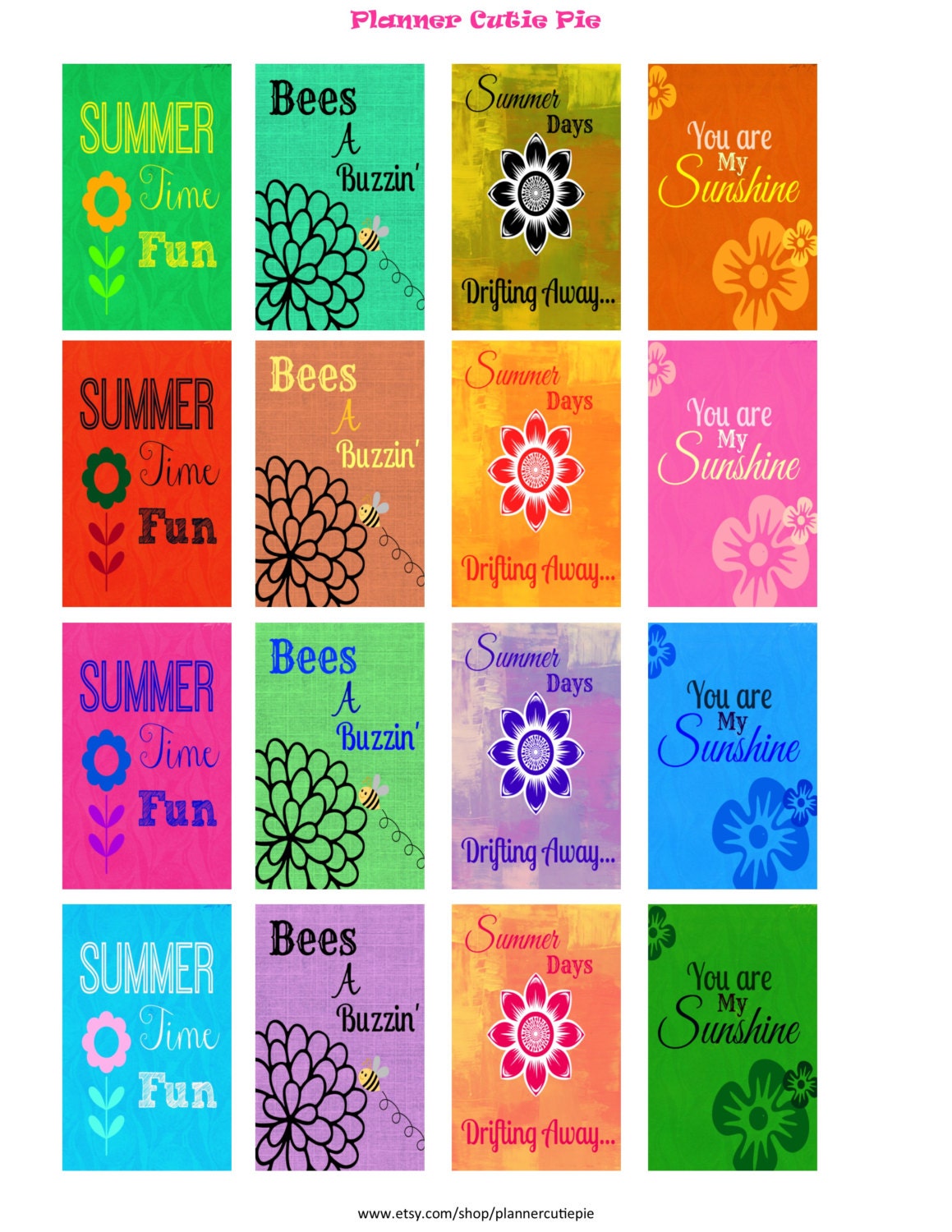 Happy Planner Sticker Summer Quotes Set Printable Digital Happy Planner Sticker Summer Quotes Set Printable Digital
