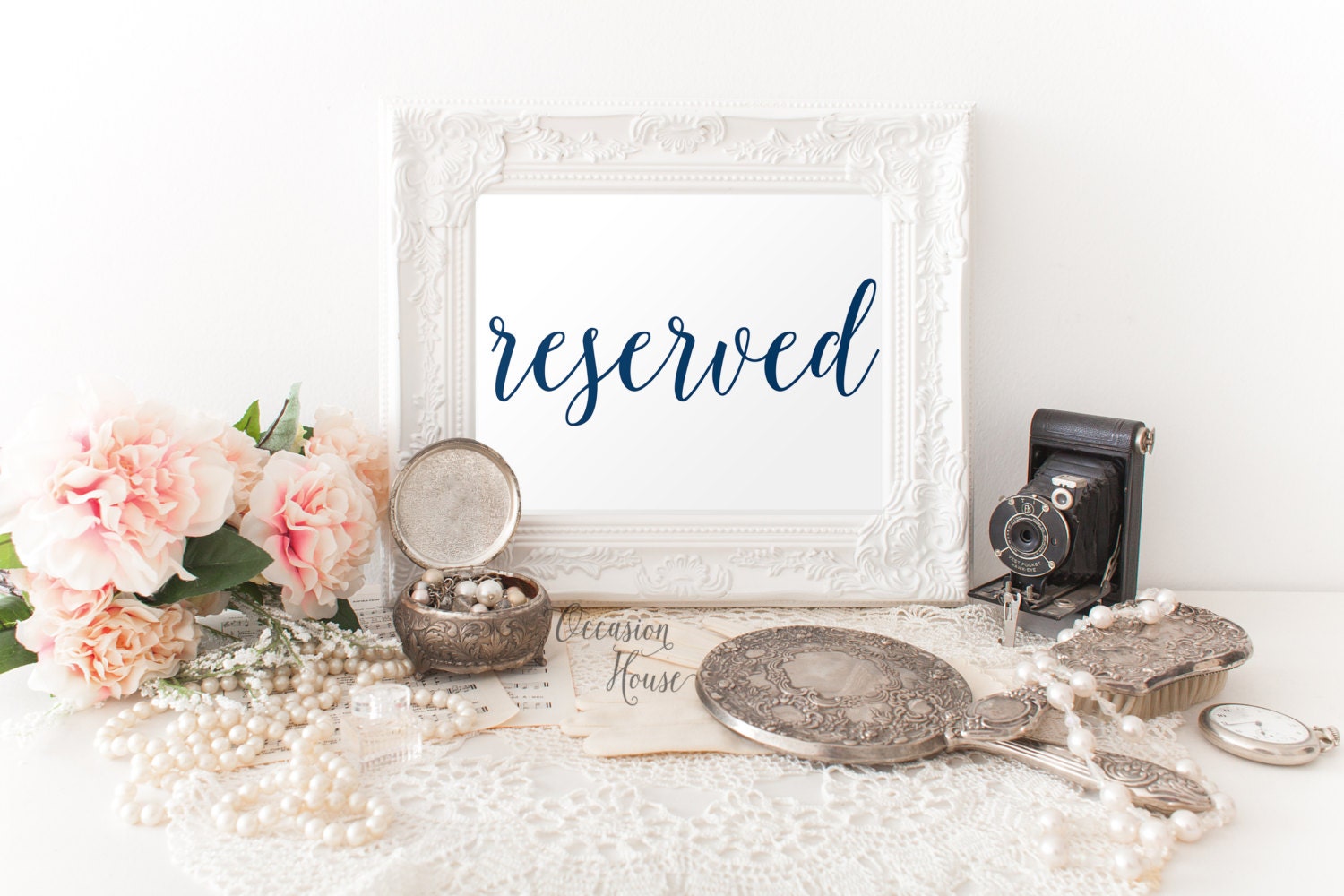 Printable Reserved Sign 5x7 Wedding Reserved Sign