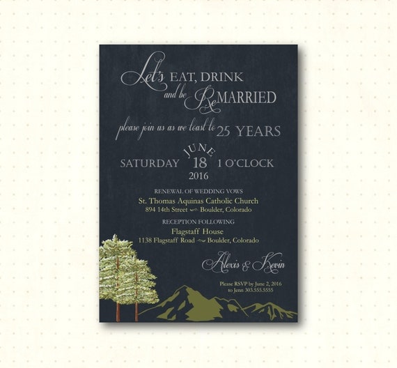  Vow  Renewal  Invitation  anniversary  eat by GraciousBeeGreetings