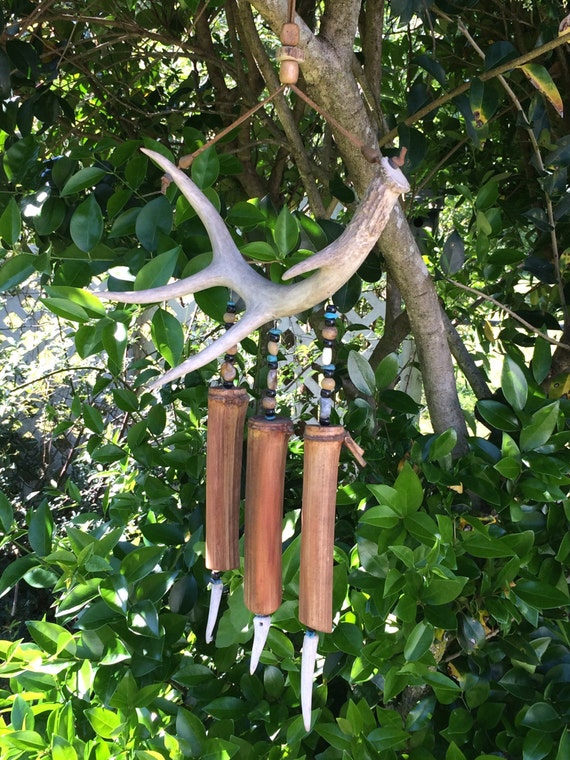 Antler Wind Chime With Sc Bamboo Ooak Deer Antler Wind Chime With Sc Bamboo Ooak