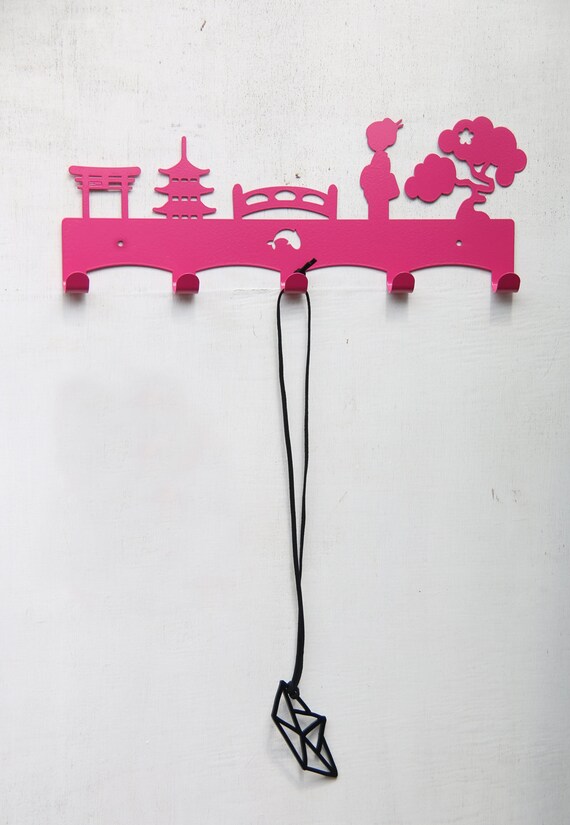 Entryway coat hooksJapan Themed coatrack Clothes by Einadesign