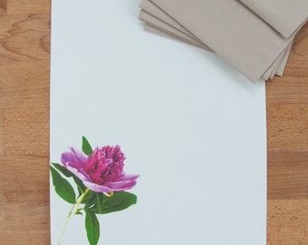 Letter Writing Set - Pink Peony - Letter Paper Stationery - Gift