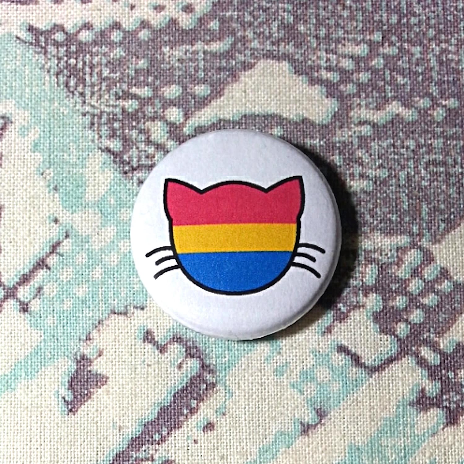 Pansexual Flag Cat Pinback Button Or Magnet By Jaxxisbuttons 4945