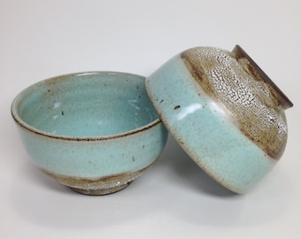 MADE TO ORDER, Celadon Rice Bowls, Chawan, Green Tea Bowls, Ceramic Serving Bowls, Crawl Glaze Pottery, Stoneware Bowl, Tea Cup, Matcha Bowl