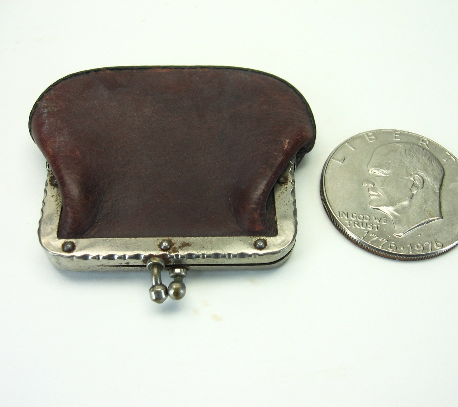 Antique Leather Coin Purse Miniature Coin Purse Doll Coin