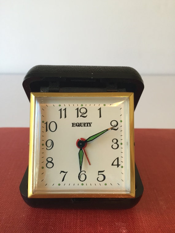 Vintage EquityTravel Alarm Clock Black Equity Travel Clock