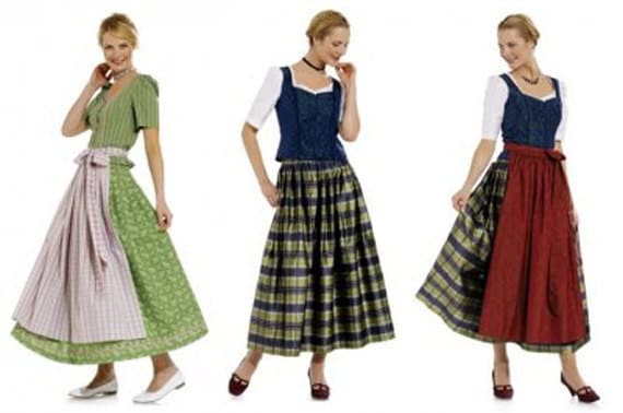 DIRNDL DRESS & APRON Pattern Lace-Up Corset Vest German