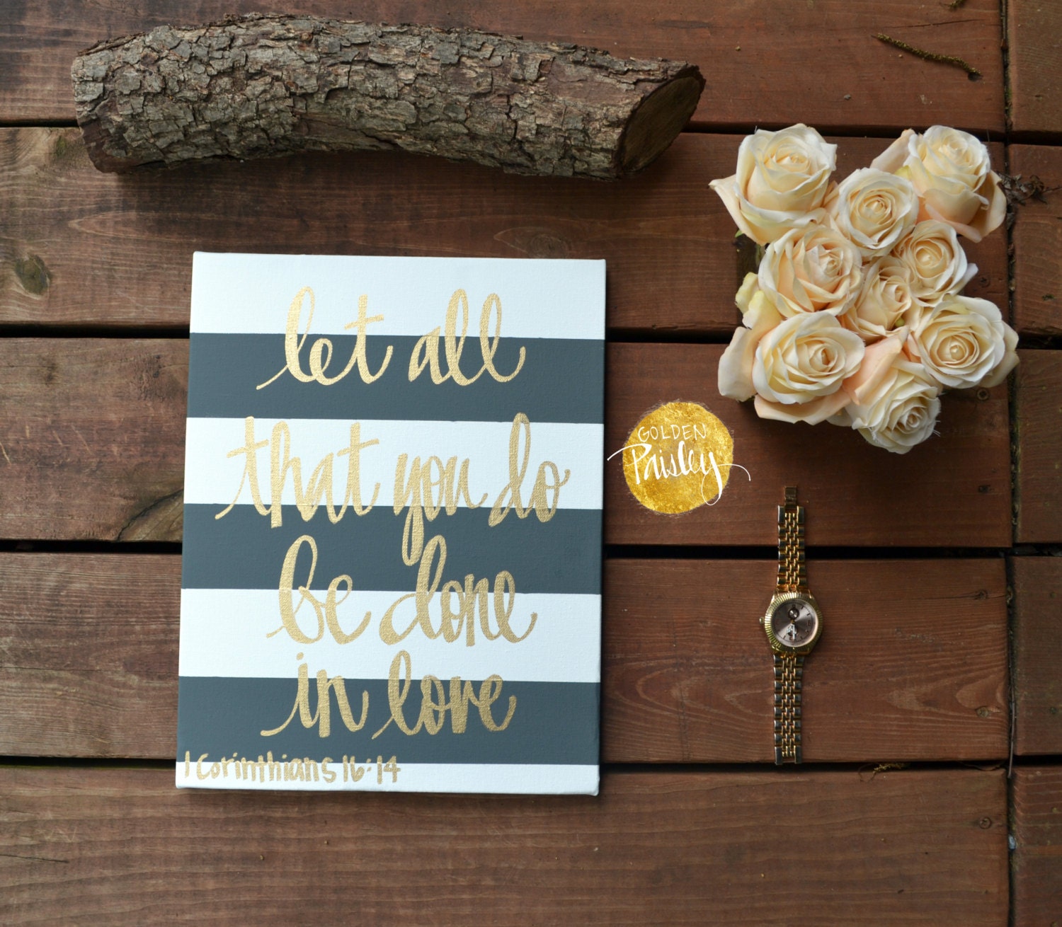 Hand Lettering Bible Verse Canvas Painting Canvas Wall Hanging