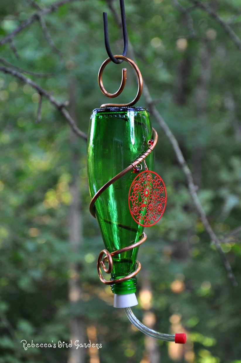 Glass Bottle Hummingbird Feeder The Sweet Shoppe