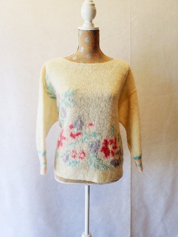 80s Gorgeous JENNIFER REED Hand Knit Womens Vintage Beige