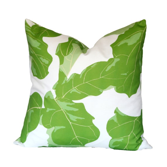 Fig Leaf Decorative Pillow Cover CHOOSE YOUR SIZE by StuckOnHue