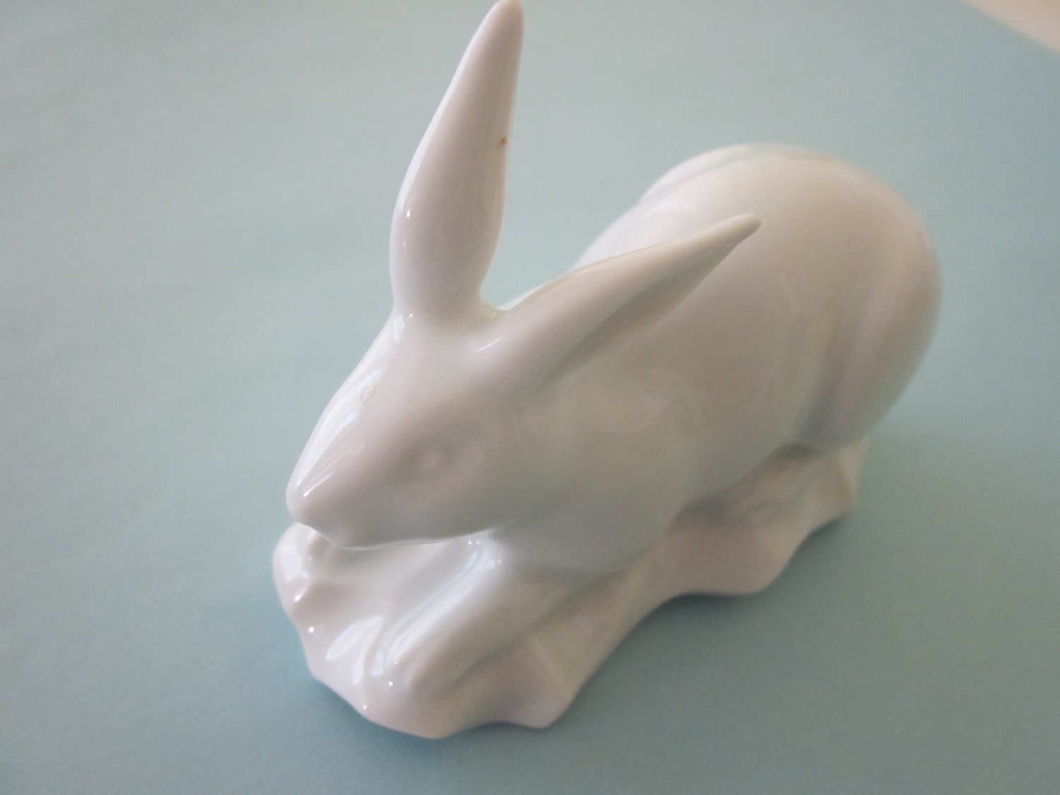 white porcelain rabbits