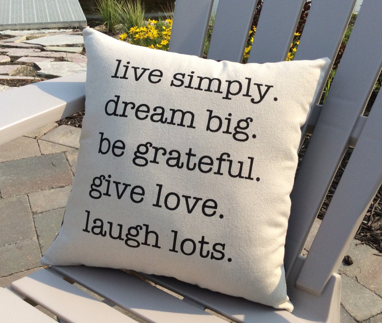 Canvas Pillow Inspirational Word Pillow Stenciled Pillow