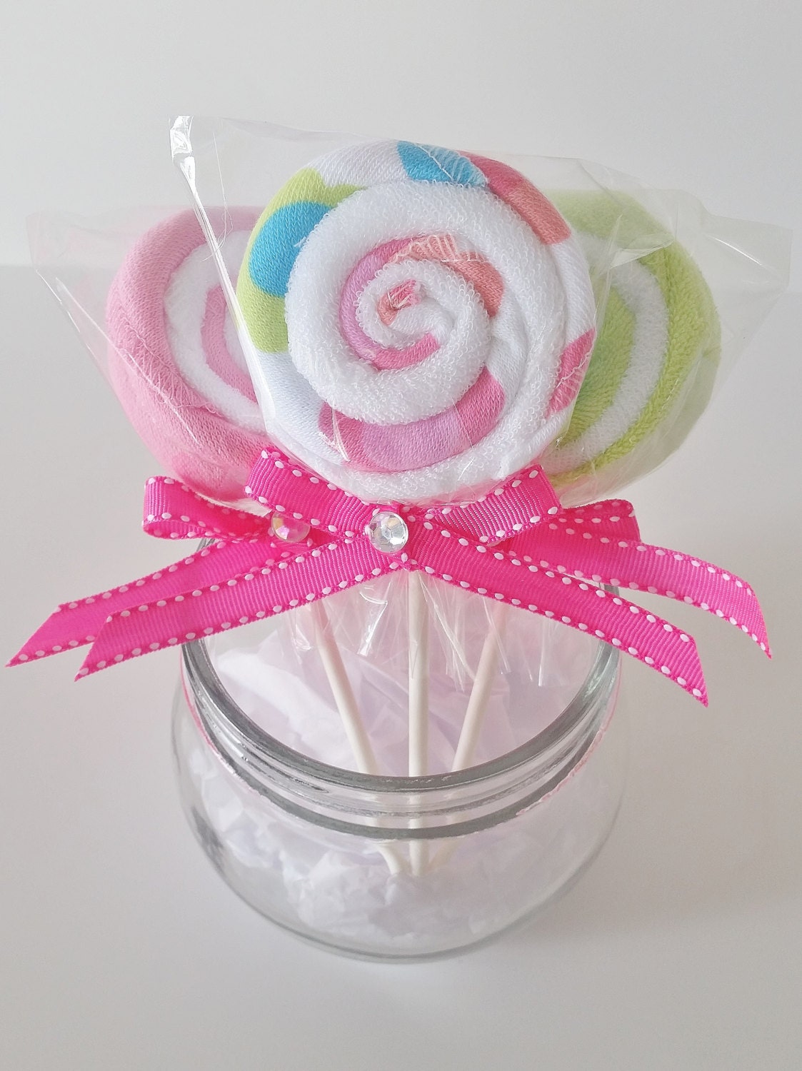 Baby Washcloth Lollipop Baby Girl Shower Favors Baby