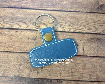 BLANK Rounded Rectangle - In The Hoop - Snap/Rivet Key Fob - DIGITAL Embroidery Design