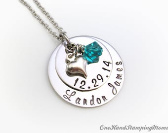 Personalized Mom Necklace - Hand Stamped Necklace - Personalized Jewelry - Mom Necklace - New Mother Necklace