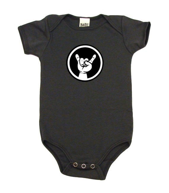 Devil's Horns Baby Hand Gesture on a Baby Girl or Baby by Babywit