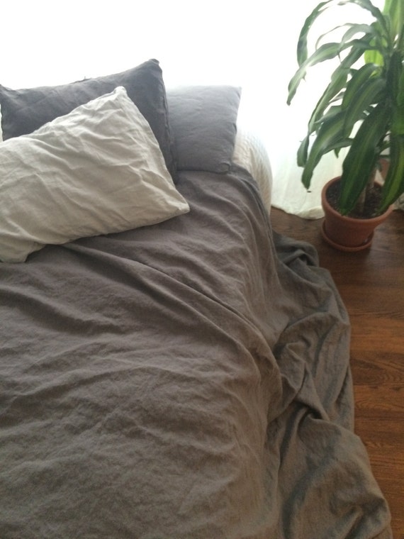 Linen Blanket grey / gray / King / Queen / Twin Rustic