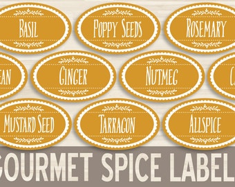 15 printable spice labels fleur de lis round circle