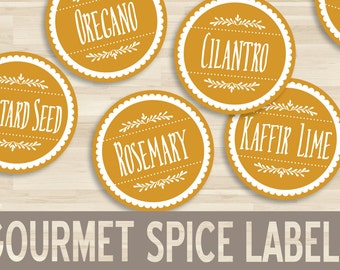 15 printable spice labels fleur de lis round circle