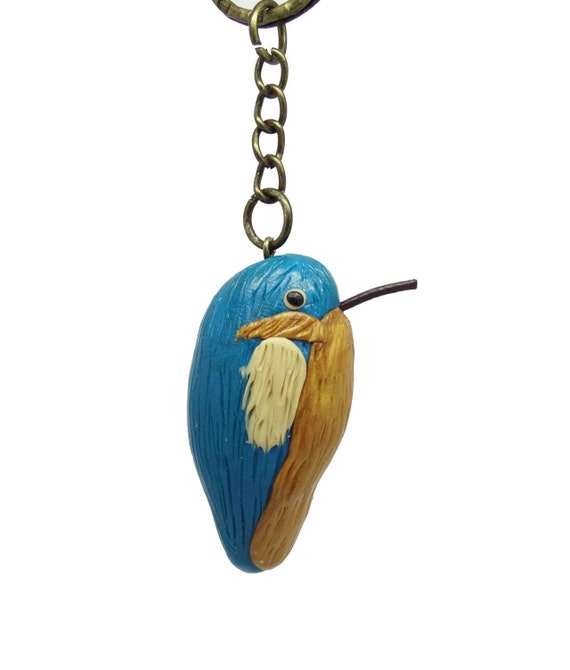 By the Shed Kingfisher Keyring Blue Turquoise Birds by BytheShed