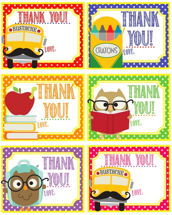 Teacher Appreciation Thank You Cards Printable School Thank