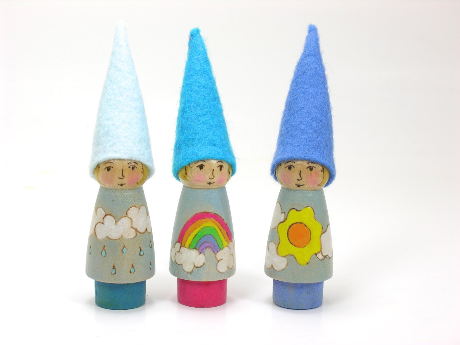 Weather Gnome Trio gnome toy nature table peg doll gnome