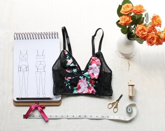 Longline Bralette Sewing Pattern Ohhh Lulu 1404 Cropped Cami PDF Instant Download Pattern