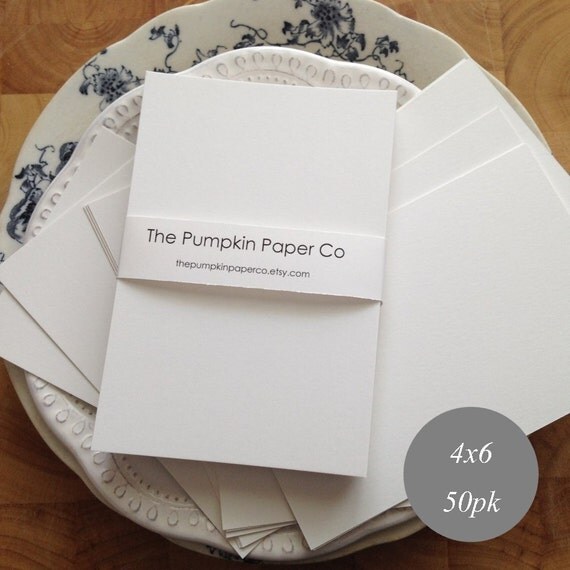 4x6 Cardstock Blank Postcards A6 White by ThePumpkinPaperCo
