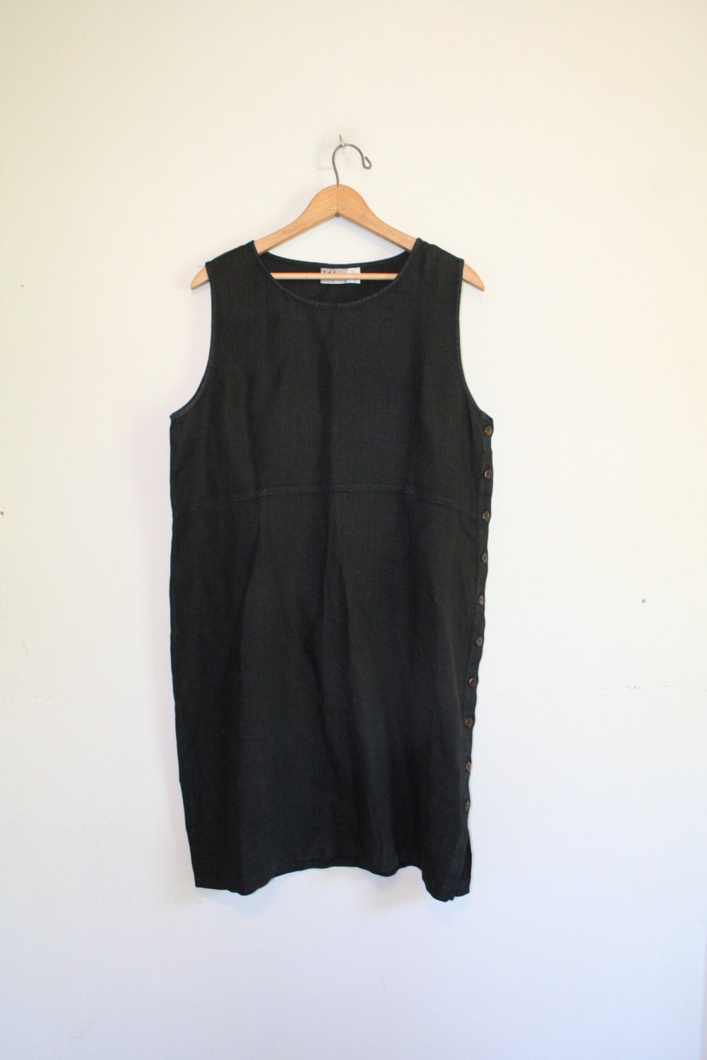 MINIMAL LINEN DRESS  size large  90s  by GUTTERSHOP on Etsy