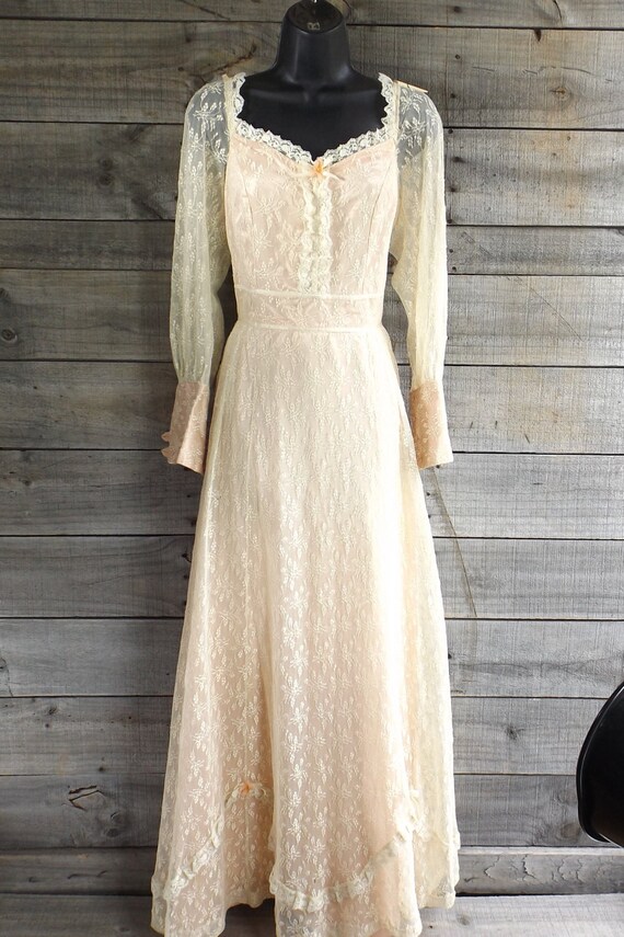 peach ball gown