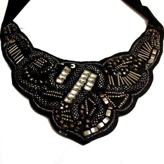 Black Ribbon Collar Necklace Bohemian Style Choker Fabric