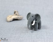 Miniature elephant, crochet realistic elephant, amigurumi animal, little stuffed elephant - Eli the Elephant