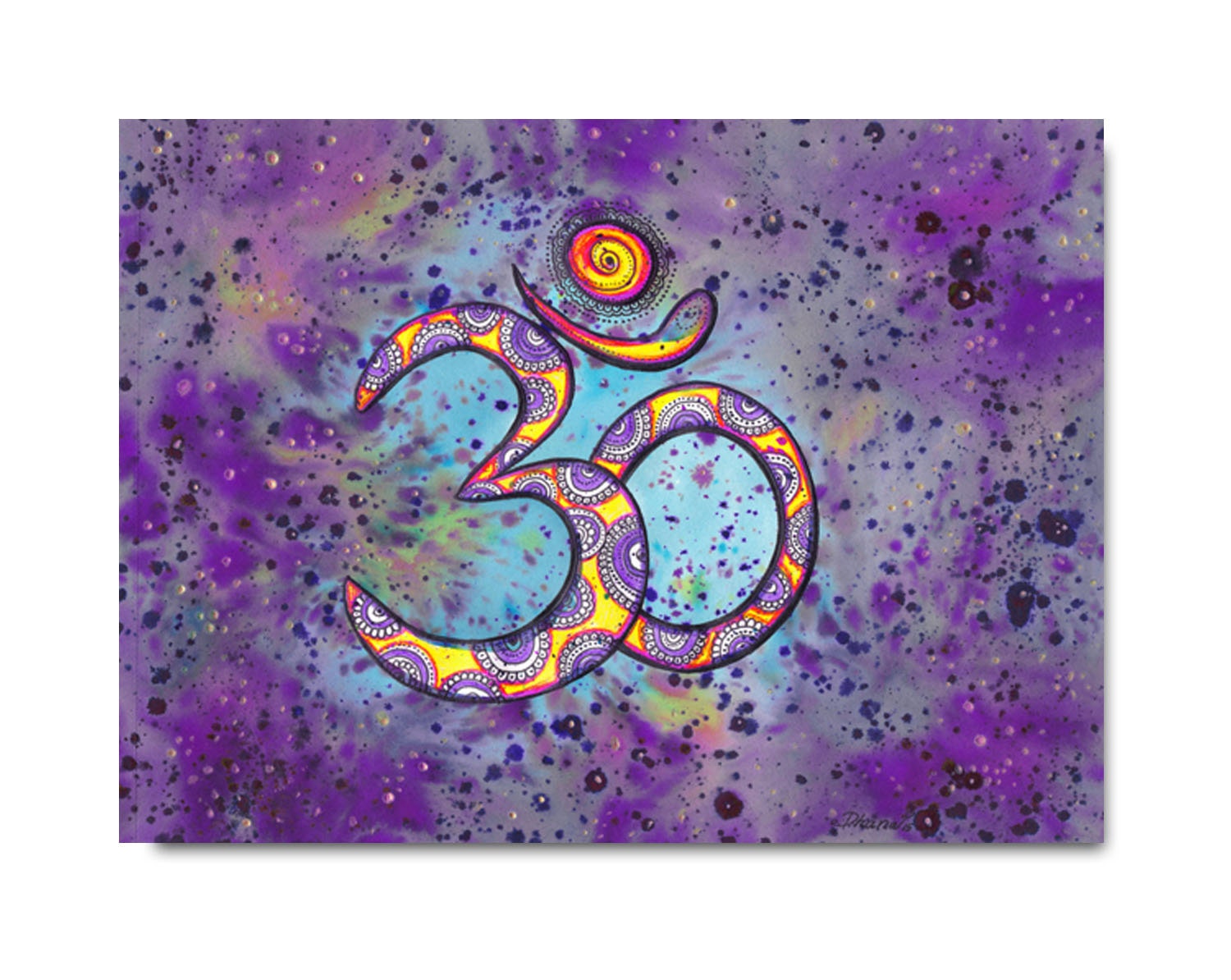 Purple Om painting Wall Decor large Giclee PRINT Om drawing
