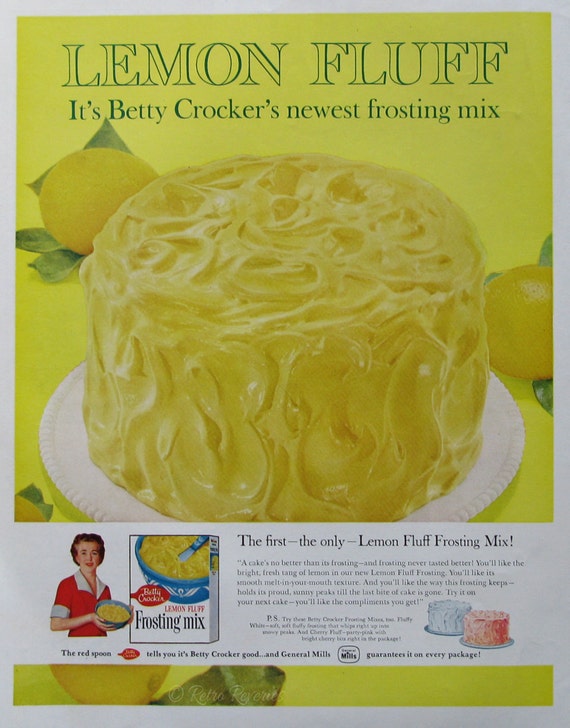 1960 Betty Crocker Lemon Fluff Frosting Mix by RetroReveries