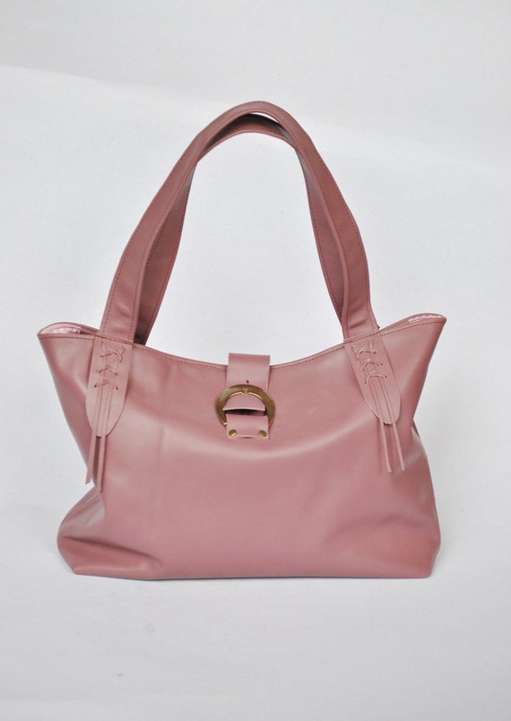 dusky pink leather bag