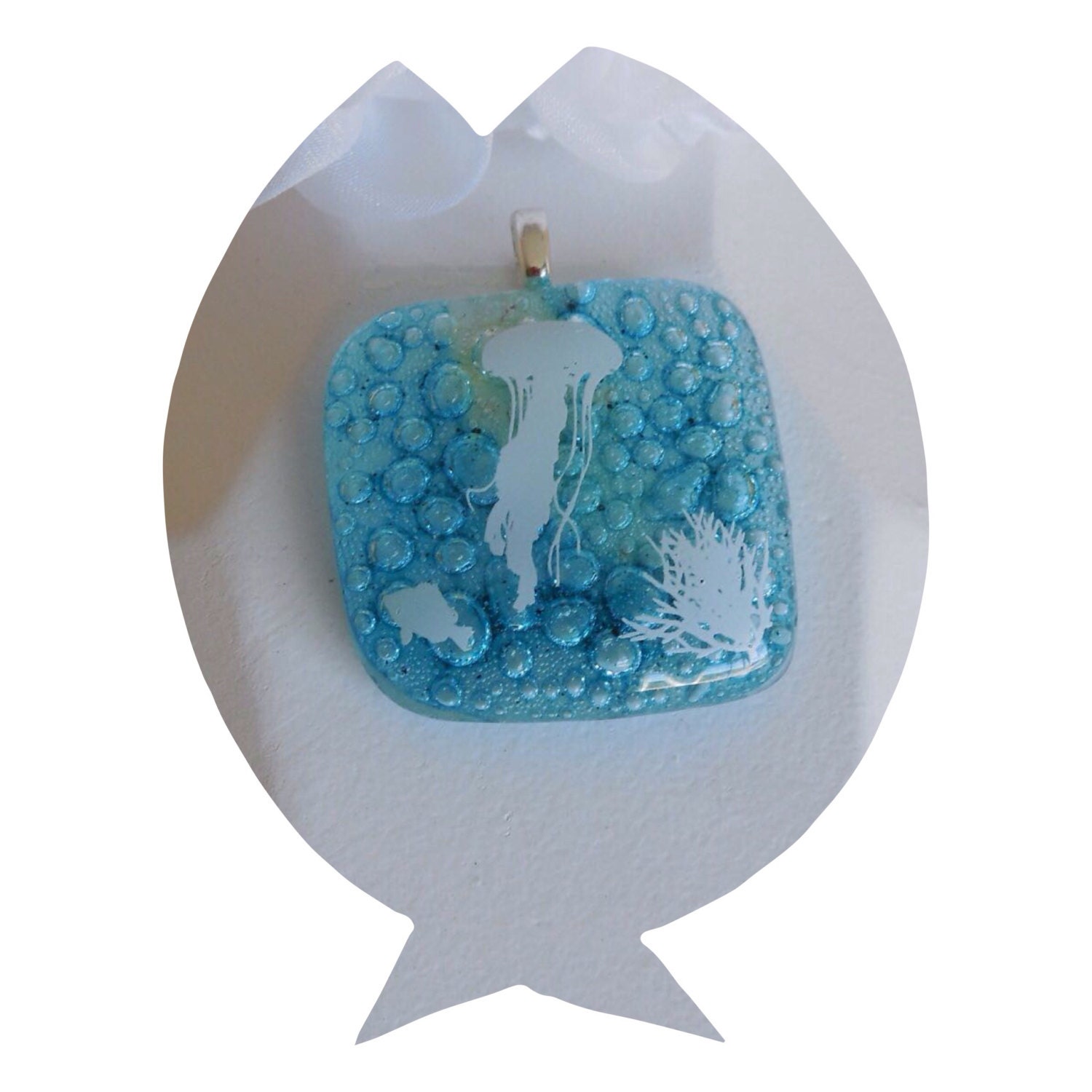 Fused Glass Pendant Fused Glass Jewelry Fused Glass Decal