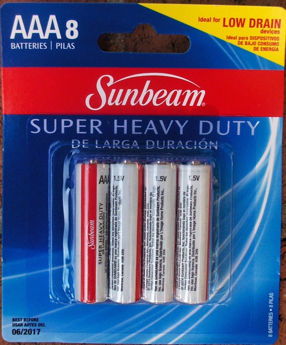 SUPER Heavy Duty SUNBEAM Batteries AAA 8 pk batteries are