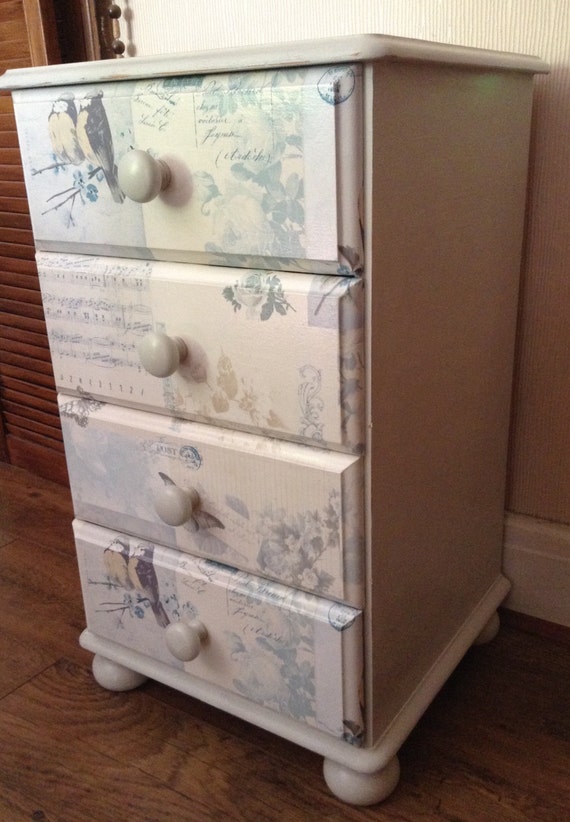 Decoupaged chest of drawers by on Etsy