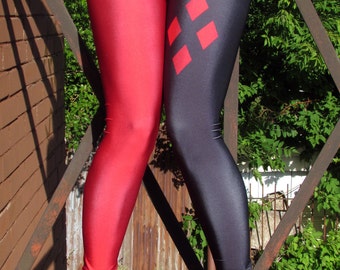 TAFI Harley Quinn Leggings - Batman Comic Cartoon Classic Costume or Yoga Pants Black Milk Galaxy DC Super Hero CosPlay Print