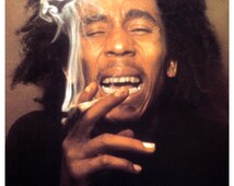 Bob Marley Poster, Laughing, Smoking a Spliff, Rasta, Jamaican, Reggae Music - il_214x170.798466091_a7k6