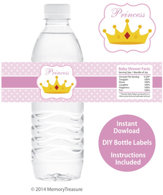 size paper water bottle Water Bottle Baby Shower Wrappers Shower Printable Baby Bottle Water