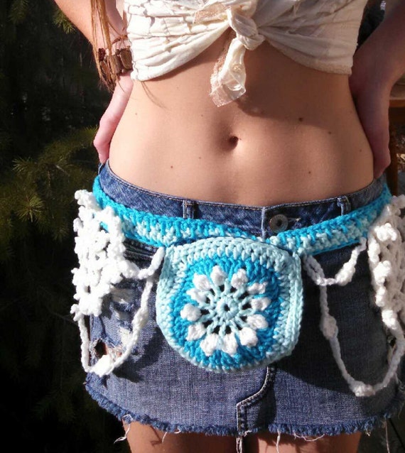 Elsa Frozen inspired utility belt/ crochet utility belt/