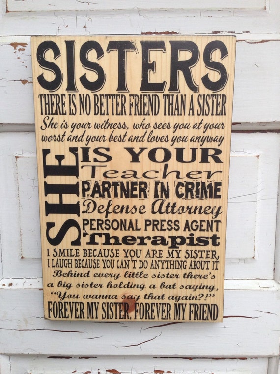 Sisters Sign Sisters Art Sisters Decor Adult Sisters Sign