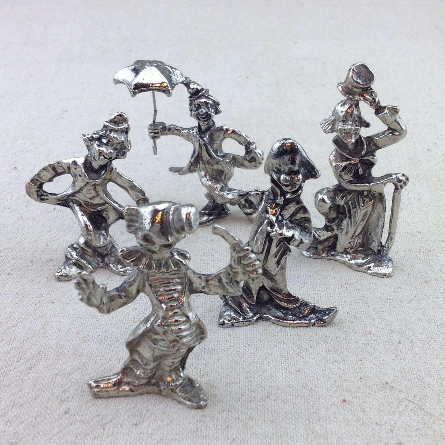 Vintage Pewter Clowns Circus Clown by VintageGoodsFound on Etsy
