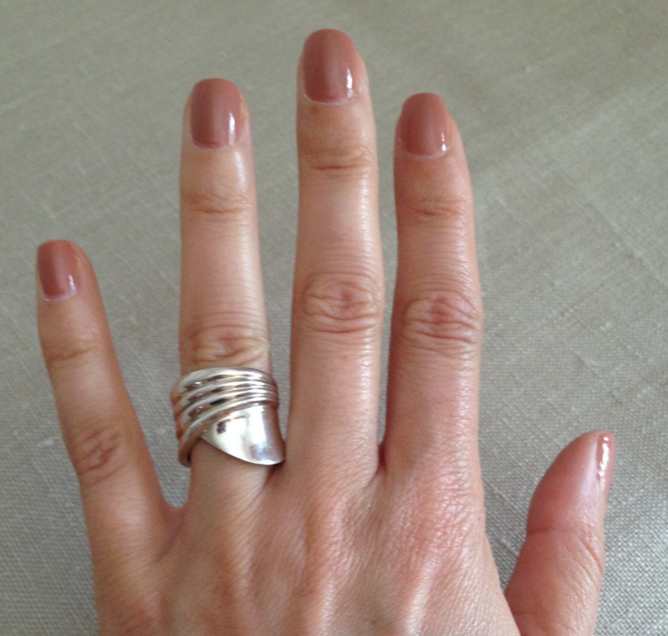 Statement Ring Sterling Silver Stacking by LelaBellaDesigns