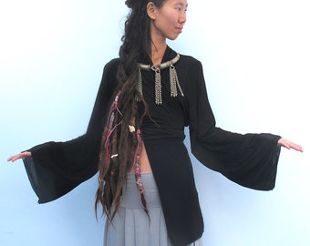 Boho Kimono, Black Kimono Cardigan, Japanese Kimono, Woman's Kimono Top, Woman Wrap Top, Fall Fashion, Christmas Gifts, Long Women's Top
